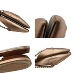 Rene Caovilla Rose Metallic Leather Flat Mules Faux Pearls Sz 38 Designer Chic Pink Photo 10