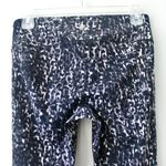 Gaiam Dark Purple Black Sheer Speckled Cheetah Print Cropped Leggings Small Photo 4