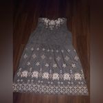 Johnny Was  LA Embroidered Tank Dress grey 3X linen neutral $400 casual boho fall Photo 5