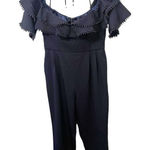 Sheike Navy Blue‎ Off the Shoulder Cropped Jumpsuit Blue Size 12 Photo 0