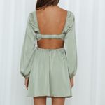 Hello Molly NWT  DONE WITH YOU SATIN DRESS GREEN Photo 3