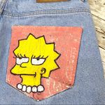 ZARA Handpainted Simpsons High Waist Mom Jeans 4 Photo 8