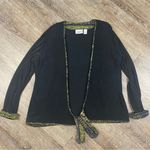 Chico's Vintage Travelers Cardigan Women 3 XL Black Acetate Slinky Tie Open Front Photo 0