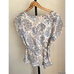 Jaclyn Smith  2 Piece Top Paisley Blue Tan Skirt Set Y2K Photo 2