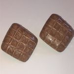 Vintage Gold Tone Shimmer Enamel Classic Retro Boho Clip On Earrings Photo 2