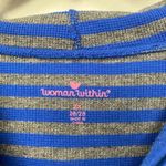 Woman Within Blue & Gray Striped Hoodie Sweatshirt Plus Size 26/28 Photo 2