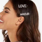 Guess silver tone two piece rhinestone Bobbi pin hair pin set Photo 0