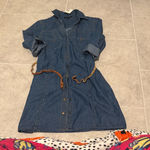 New Look  Blue Denim Dress with Brown Belt Photo 0