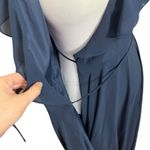 Jenny Yoo  NWT Faye Wrap Maxi Dress Navy Chiffon Flutter Sleeve Size 0 Formal Photo 8
