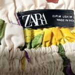 ZARA  Floral Off-Shoulder Crop Top - Cream and Green Photo 3