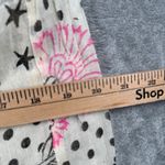 Free People  White Pink Floral Star Polka Dot Lightweight Scarf Bag Reusable Photo 5