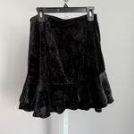 AQUA Black Velvet Floral Embossed Ruffle Mini Skirt sz S Witchy Goth Photo 4