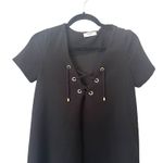 Ba&sh Crewe Textured Boxy Mini Dress Black Sz 0 Photo 3