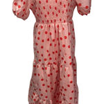 Petal‎ + Pup Gasal Tiered Smocked Midi Dress Pink Red Polka Dot Womens 10 Cotton Photo 0