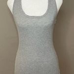 Active Basic  Grey Racerback Sleeveless Ribbed Tank Small Photo 0