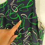 Peter Nygard  Silk Green Navy Sleeveless Scribble Printed Women's Tank Top‎ 12 Photo 12