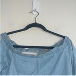 Calvin Klein Jeans Blue Chambray Off the Shoulder Bell Sleeve Blouse Photo 1