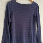 Tommy Bahama  Navy Blue Semi Sheer Pullover Boat Neck Top Tunic Photo 1