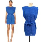 Amanda Uprichard  Kenwood Dress Mini Textured Belted Mirtillo‎ Blue Size XS Photo 1