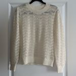 Mango MNG Wool-Blend Cream Open-Knit Sweater Photo 1