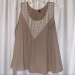 Maurice's Tan and beige lace tank top XL Photo 1