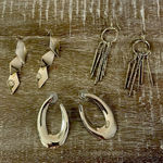 Gold Tone Costume Jewelry Statement Earrings, Pierced, Set of Three Photo 0