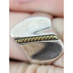VINTAGE MEXICO BIG BOLD STERLING SILVER 925 RING SZ 7.25 SOUTHWEST RETRO Photo 1