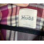 Mudd  Large Purple Plaid Flannel Button Up Shirt‎ Top Pockets Preppy Classic Boho Photo 2