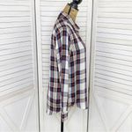 Levi's Levi’s Tartan Plaid Boyfriend Fit Button Front Shirt White Red XS Photo 3
