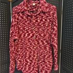 7th Ray  Burgundy and White Button-Down Shirt Photo 0