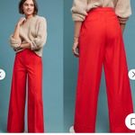 Anthropologie  THE ESSENTIAL TROUSERS in Vibrant Red size 2 NEW Christmas Photo 1