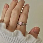 Pink Heart Promise Ring Silver Girly “Constanta” Elegant Coquette Blush Jewelry Photo 11