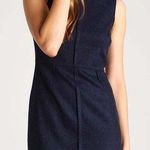 Banana Republic  • Pleated Flannel Dress sleeveless sheath navy blue tweed Photo 0