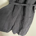 Banco Black Linen Utility Belted Romper Small Photo 5