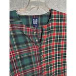Gap Vintage Flannel Nightgown Small Plaid Cotton Henley Granny Cozy Lounge Photo 3