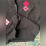 Vintage dead stock Lilly of California black button down bead blouse, size large Photo 6