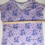 Lands' End  Floral Maxi Dress Size XL Purple V-Neck Soft Stretch Lounge Resort Photo 10