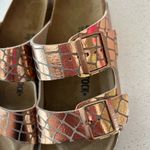 Birkenstock Arizona Gator Gleam Copper Rose Gold Size 40 US 10 Narrow Fit Photo 3