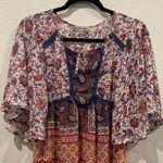Anthropologie FIGUEROA & FLOWER Floral Sheer Short Sleeve Blouse Photo 0
