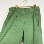 J.Crew  Essential Wide Leg Pant in Linen Kelly Green Trouser Size 8 Photo 2