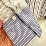 Lulus ‎ Nantucket Vibes White Striped Long Sleeve Button-Up Top Women's XL Blue Photo 3