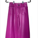 Anthropologie NWT Maeve Collette Pink Faux Leather Wide Leg Pants SIZE 25 Photo 4