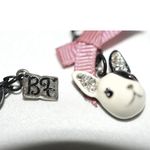 Trendy Black Metal 14" Link Chain White/Black Rhinestone Accent Dog Necklace Photo 1