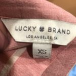 Lucky Brand  pink striped button up short sleeve shirt Photo 4