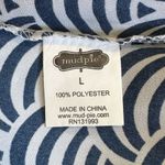 Mud Pie  Halter Top Backless Orange and Dark Blue Wave Pattern Swim Coverup Photo 10