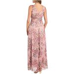 R & M Richards Sleeveless Floral Evening Gown Dress Women’s Size 6 Peach Coral Pink Photo 1