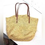 J.Crew  Woven Raffia Tan Shoulder or Tote Bag Photo 9
