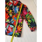 Chico's Tropical Floral Abstract Lightweight Button Front Jacket Multicolor Sz M Photo 3