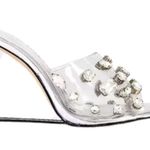 Good American silver  jeweled wedge heel | glass slipper | slip on Photo 3