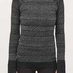 Lululemon Rest Less Pullover size 6 Black/ White (Third Release) Long Sleeve Photo 0